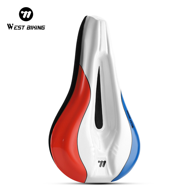 WEST BIKING จักรยานอาน Pure ฟองน้ำบรรจุ PU กันน้ำ 3D Hollow ตาข่ายซิลิโคนกันลื่นเบาะจักรยาน อุปกรณ์