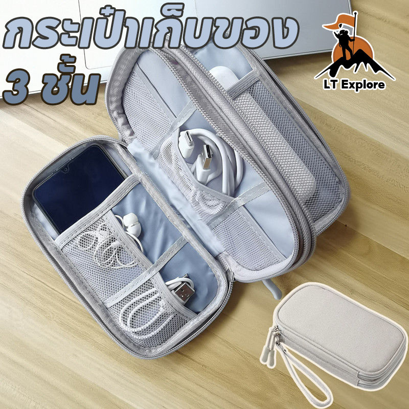 พร้อมจัดส่ง กระเป๋าจัดเก็บสายเคเบิล ฮาร์ดดิสก์ พาวเวอร์แบงก์ ดิจิทัล กันน้ํา แบบพกพา คุณภาพพรีเมียม