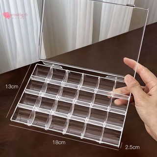 RENBG 12/21/24 กริดเล็บ Organizer กล่อง Glitter Rhinestones …