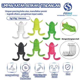 Umpan katak berkaki tendangan 3.7cm/5g 4.7cm/10g /6 warna soft frog murah  bungkus umpan empuk sistem permukaan terapung FX780-791