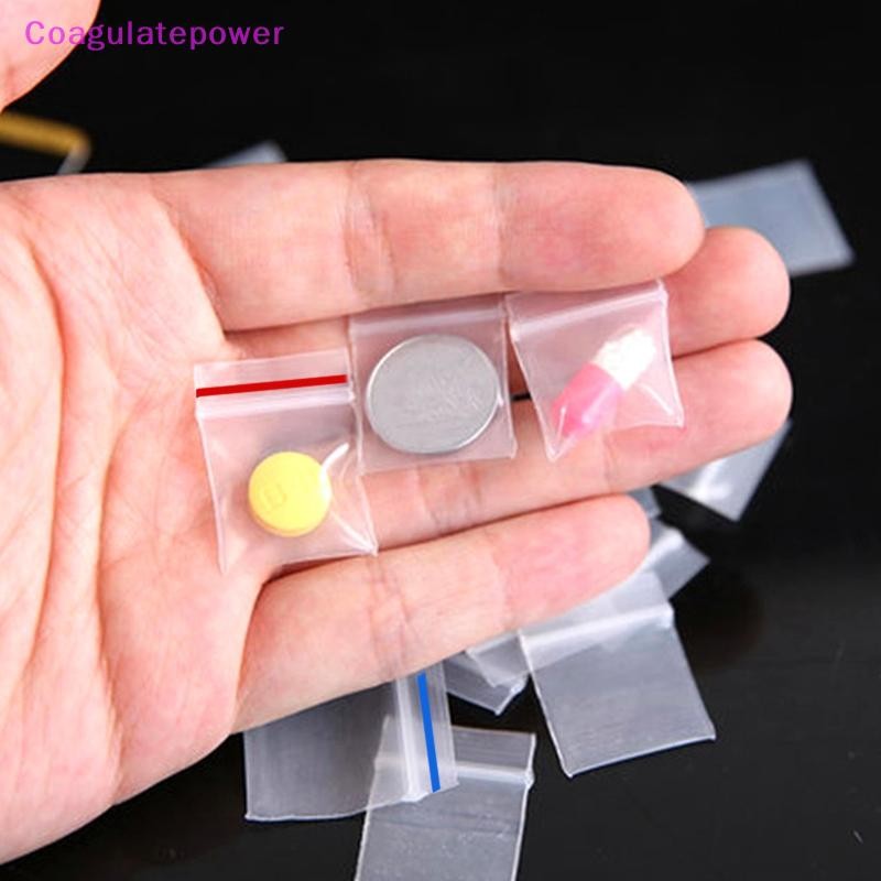 Coa 100 ชิ้น/ถุง PE .Ziplock ถุงบรรจุภัณฑ์ยา Thicken ซีลกระเป๋าเครื่องประดับ 2x3 ซม.2.5x3 ซม.3.5x5 ซม.Wer