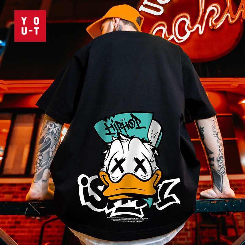 S-4XL💥เสื้อยืดโอเวอร์ไซส์ สไตล์ถนน แขนสั้น ผ้าฝ้าย 100% เสื้อยืดผู้ชาย สวมใส่สบาย ย้อนยุคอเมริกัน