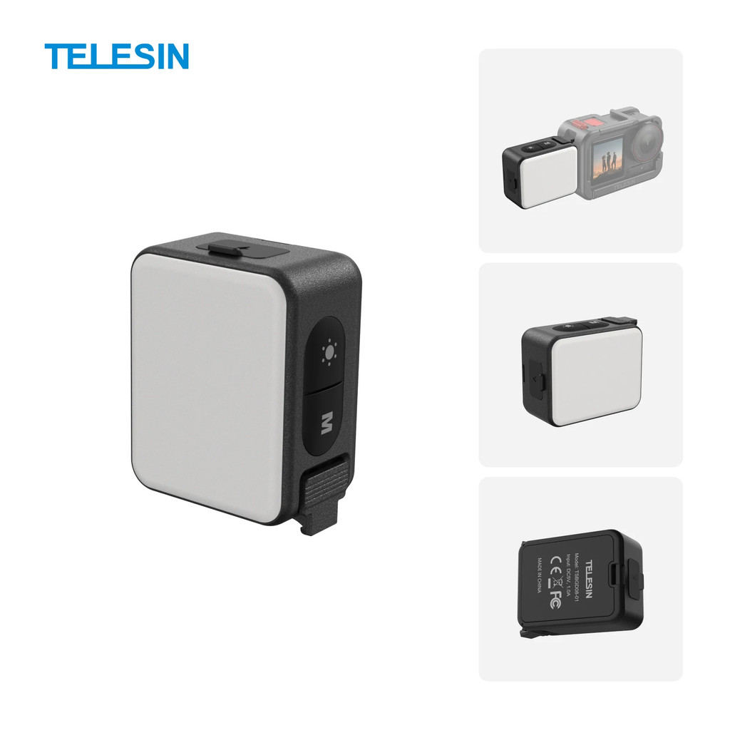 TELESIN S5-BGD-08-DJ Magnetic Quick-Release Mini Fill Light สําหรับกล้องแอ็คชั่น DJI Action 5 Pro/4/