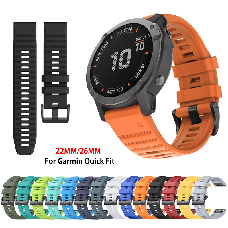 22 มม.26 มม.Quick Fit สายรัดข้อมือซิลิโคนสําหรับ Garmin Fenix 8 7 6 5 Fenix 7X 6X 5X Forerunner 965 935 945 745 Quatix 5 Descent mk1 mk2