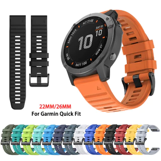 22 มม.26 มม.Quick Fit สายรัดข้อมือซิลิโคนสําหรับ Garmin Fenix 8 7 6 5 Fenix 7X 6X 5X Forerunner 965 935 945 745 Quatix 5 Descent mk1 mk2
