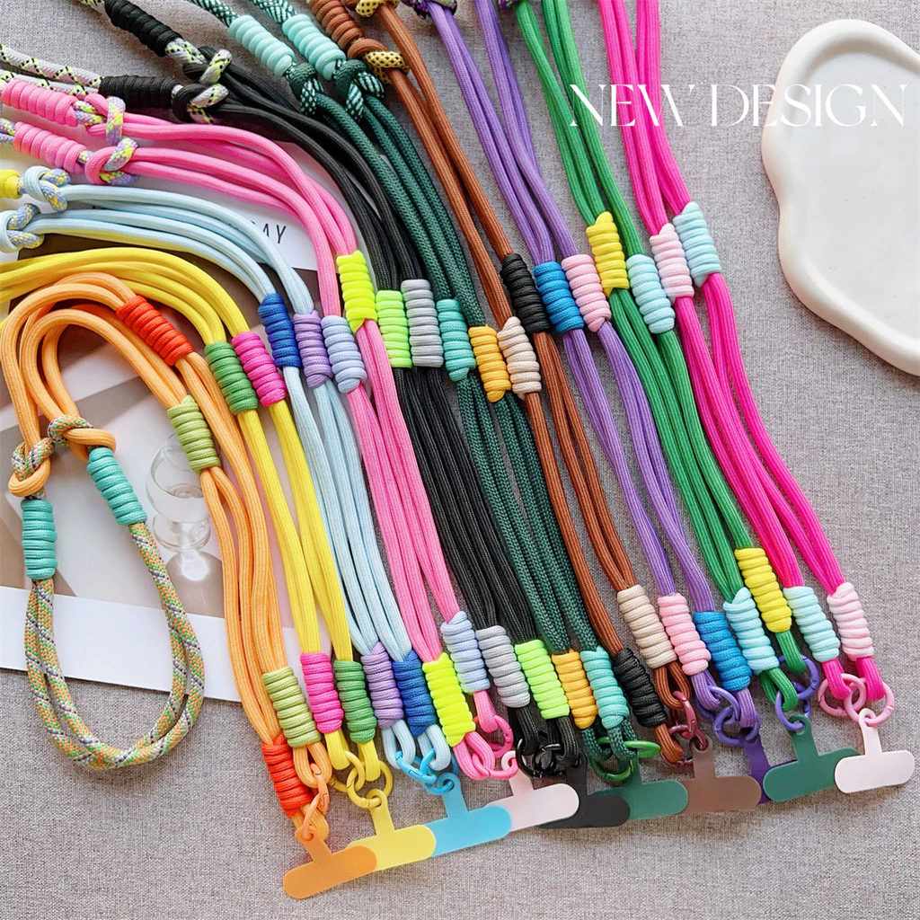 DIYสายคล้องโทรศัพท์มือถือแบบไขว้ปรับได้ เชือกคล้องคออเนกประสงค์สำหรับผู้ชายและผู้หญิงในการปีนเขาแบบกลางแจ้ง-SJPS