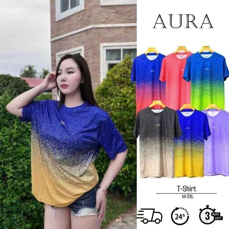 เสื้อยืดลำลองผ้ากีฬา ไล่โทนสี แฟชั่นฤดูร้อน มีให้เลือกถึง สําหรับผู้ชายและผู้หญิง Clothing Women Tshirt คอกลม