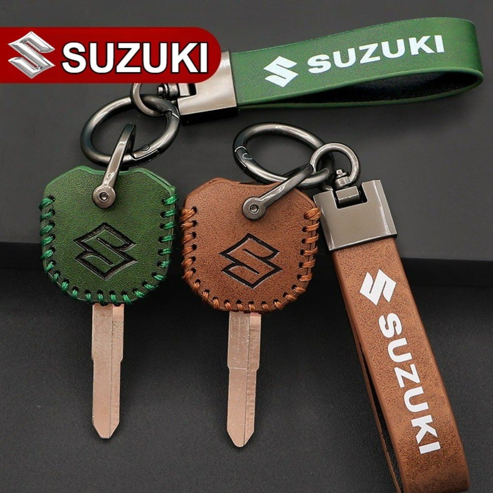 กระเป๋าใส่กุญแจรีโมทมอเตอร์ไซค์หนังนกกระจอกเทศแท้สไตล์เรโทรสำหรับ Suzuki Burgman 400 200 UY125 UU125