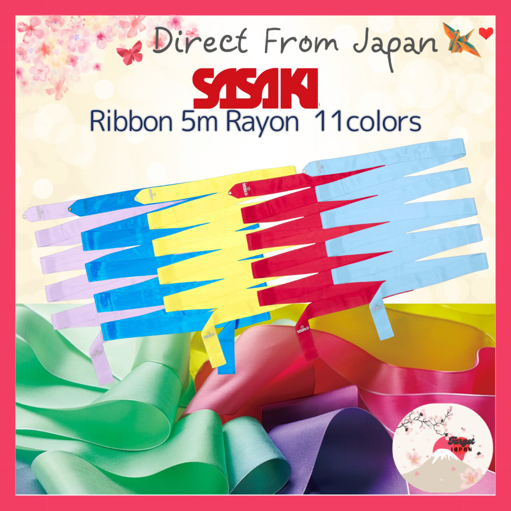 SASAKI Rhythmic Gymnastics Ribbon - 5m Rayon, International Gymnastics Federation Certified, Japan G