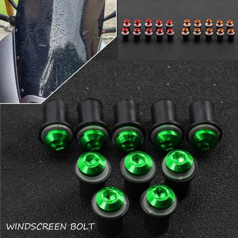 สําหรับ Kawasaki Ninja 500R 600R 750R H2 H2R ZX10R ZX14R ZX1400 ZX6 Moto M5 Fastener Nuts กระจกกระจก