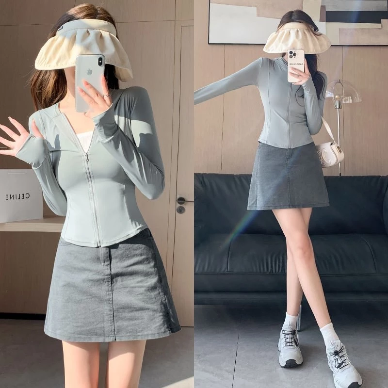 เสื้อกันแดด UV แขนยาว มีฮู้ด ระบายอากาศ เข้ารูป F1003 thumbnail 7
