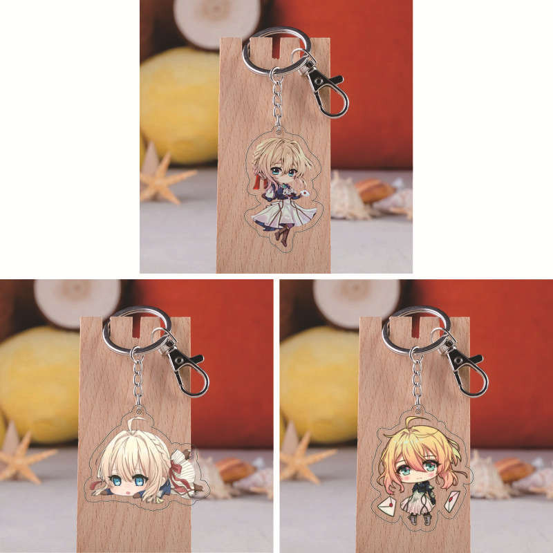 Violet Evergarden Evegarden พวงกุญแจใสสองด้านอะคริลิค