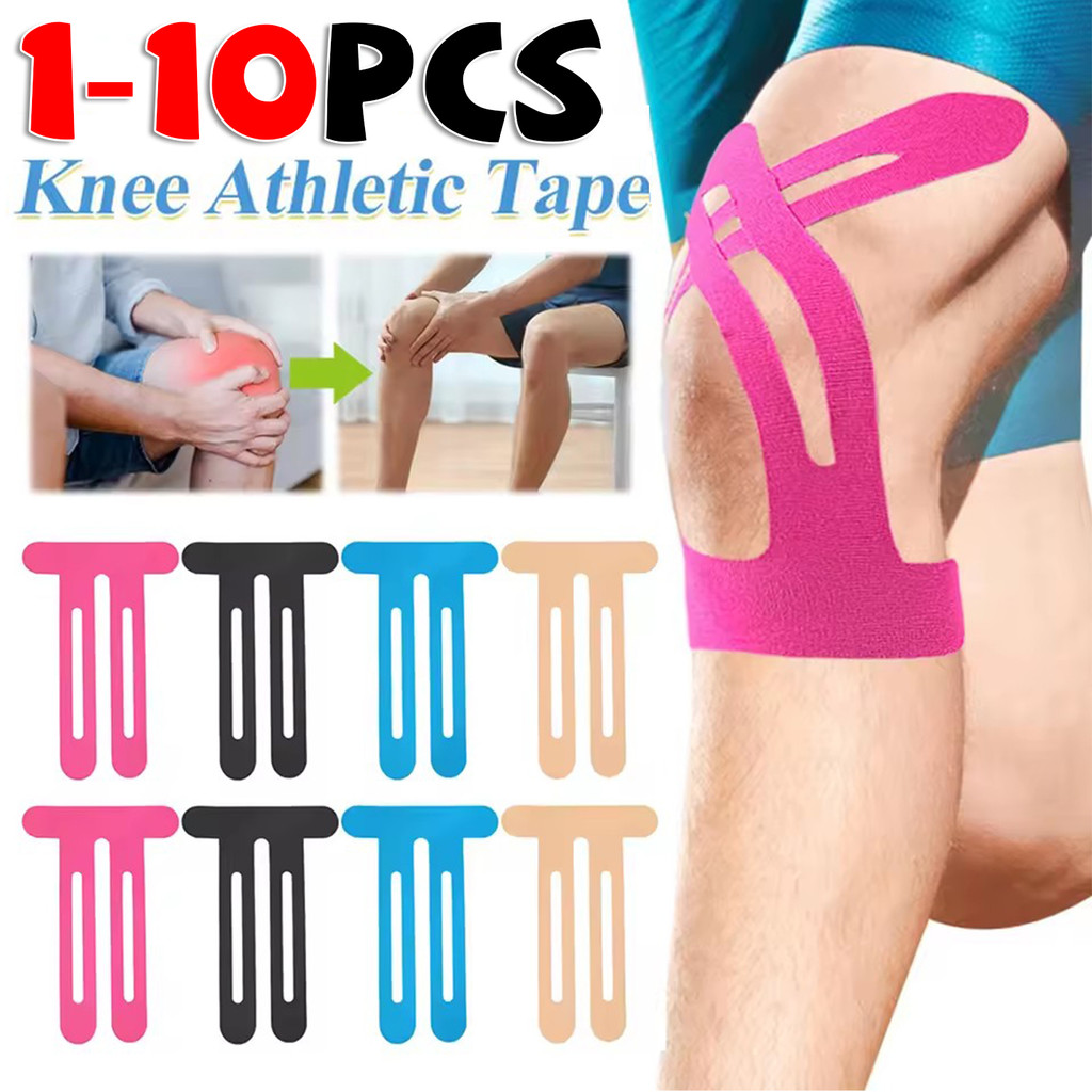 1/3/5/10 ชิ้น Precut Kinesiology เทปบรรเทาอาการปวดเข่า, เทปกีฬายืดหยุ่นระบายอากาศ, รองรับกล้ามเนื้อสำหรับวิ่ง/ฟิตเนส/นวด