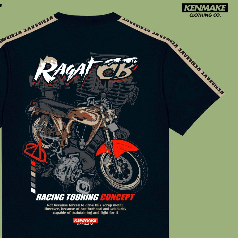 เสื้อยืด CB Kenmake เสื้อยืด CB Ragat สําหรับผู้ชายและผู้หญิง รุ่นสีดํา