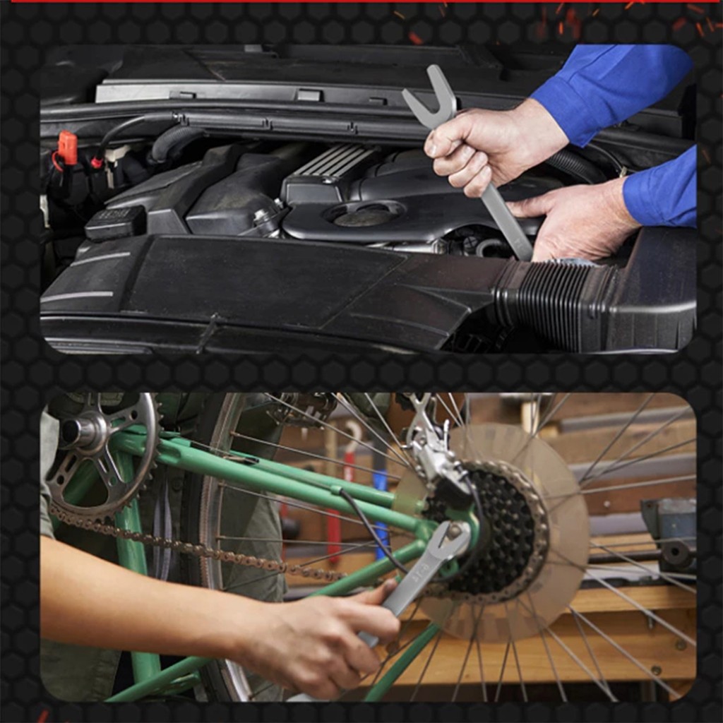 ร้านอยู่กทม.ประแจอเนกประสงค์ 6-25mm.ประแจตัว y ซ่อมรถ ประแจดอกขันน็อตสองหัว แบบเหล็กคาร์บอนสูง - รูปที่ 7