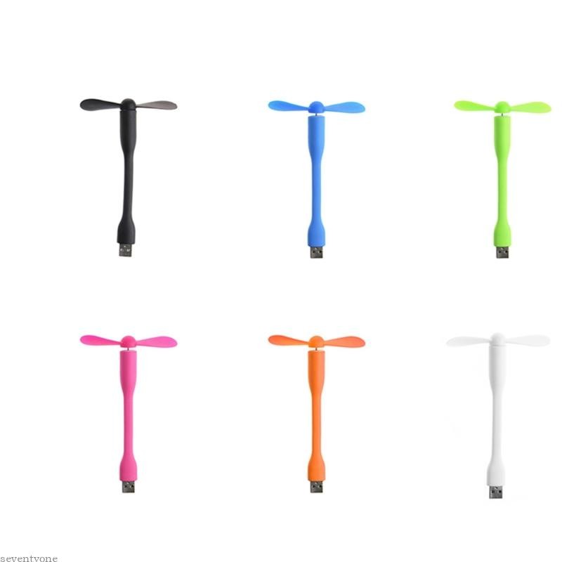 Seve Creative USB Fan พัดลมขนาดเล็กแบบพกพาแบบยืดหยุ่นและ USB LED Light Lamp สําหรับ Powerbank