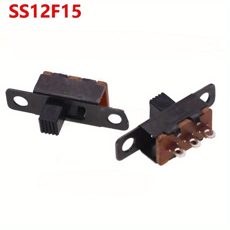20PCS 50V 0.5 A SS12F15 Mini ขนาดสีดํา SPDT สไลด์สวิทช์สําหรับ DIY Power โครงการอิเล็กทรอนิกส์ G6 1P