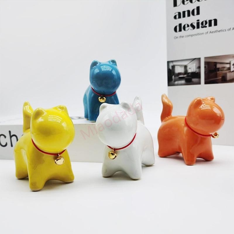 MDD Playful เซรามิคลูกแมวประติมากรรมรูปปั้นขนาดเล็กโต๊ะตุ๊กตาสัตว์น่ารัก