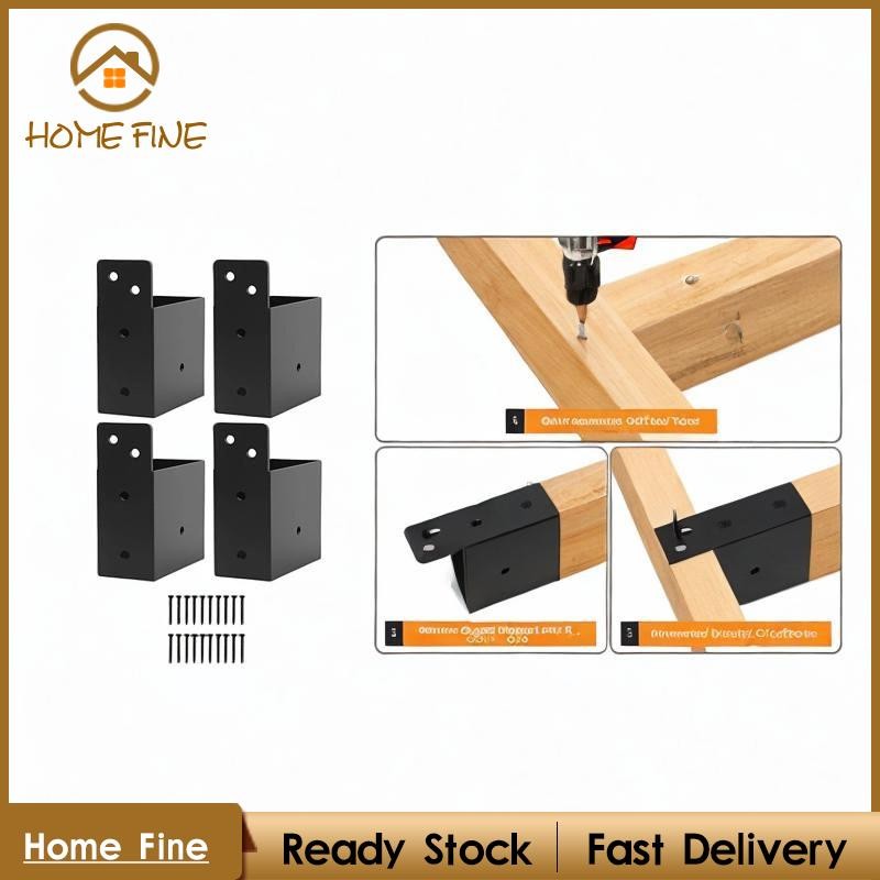 [Katharina_x] 4 ชิ้น Pergola Brackets ฮาร์ดแวร์พร้อมสกรูความแข็งสูง Deck Railing Brackets สําหรับ 2x
