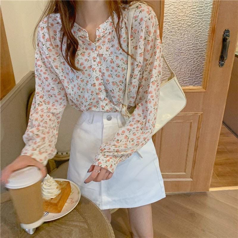 Yejin Korea Blouse Twiscone Floral Motif