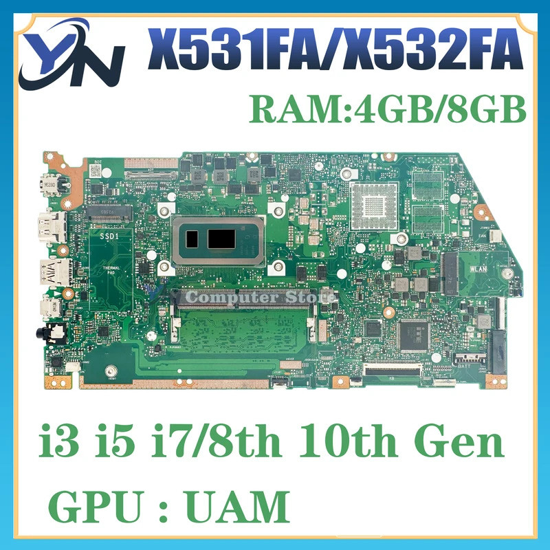 X532FA X531FA เมนบอร์ดสําหรับ ASUS X532FL X532FLC X532F X531F S531F K531F V531F S532F K532F V532F แล