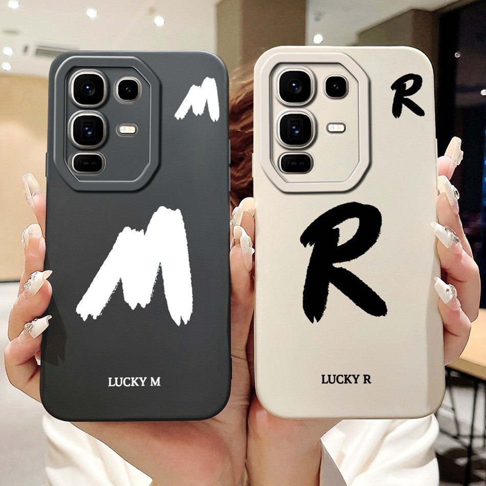 สําหรับ Infinix Note 50 Pro + X6856 Lucky จดหมายเริ่มต้นเคสโทรศัพท์ Infinix Note50 Pro Plus 5G เลนส์ป้องกันกรณีซิลิโคนอ่อนนุ่ม