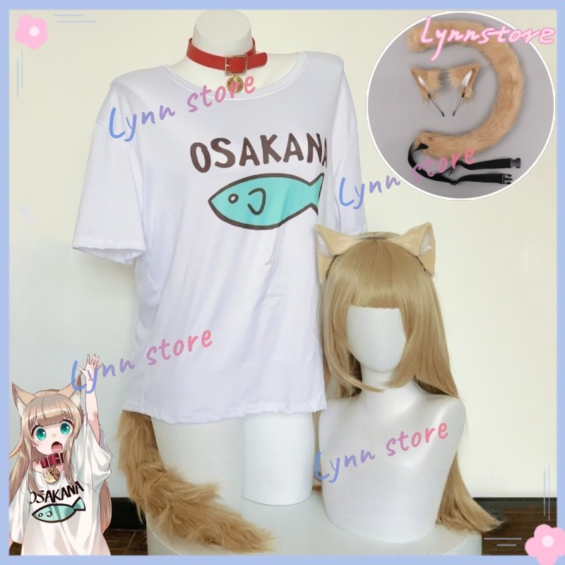 40Hara Kinako Cat Girl คอสเพลย์เครื่องแต่งกายวิกผมชุดอุปกรณ์เสริม Kawaii เสื้อยืดอะนิเมะคอสเพลย์