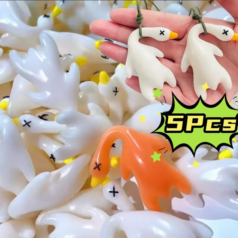 1/3/5 ชิ้น Magic Color Change Goose Keychain - Pichromic White Duck Car Hanger, Cute Backpack Charm & Unique Gift Idea