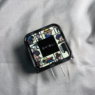 4 in 1/น่ารักอะนิเมะ (Hayao Miyazaki) DIY 18w/20w ชุดตัวป้องกันเครื่องชาร์จสายเคเบิลเข้ากันได้สําหรับ iPhone11 12 13 14 15 16pro max