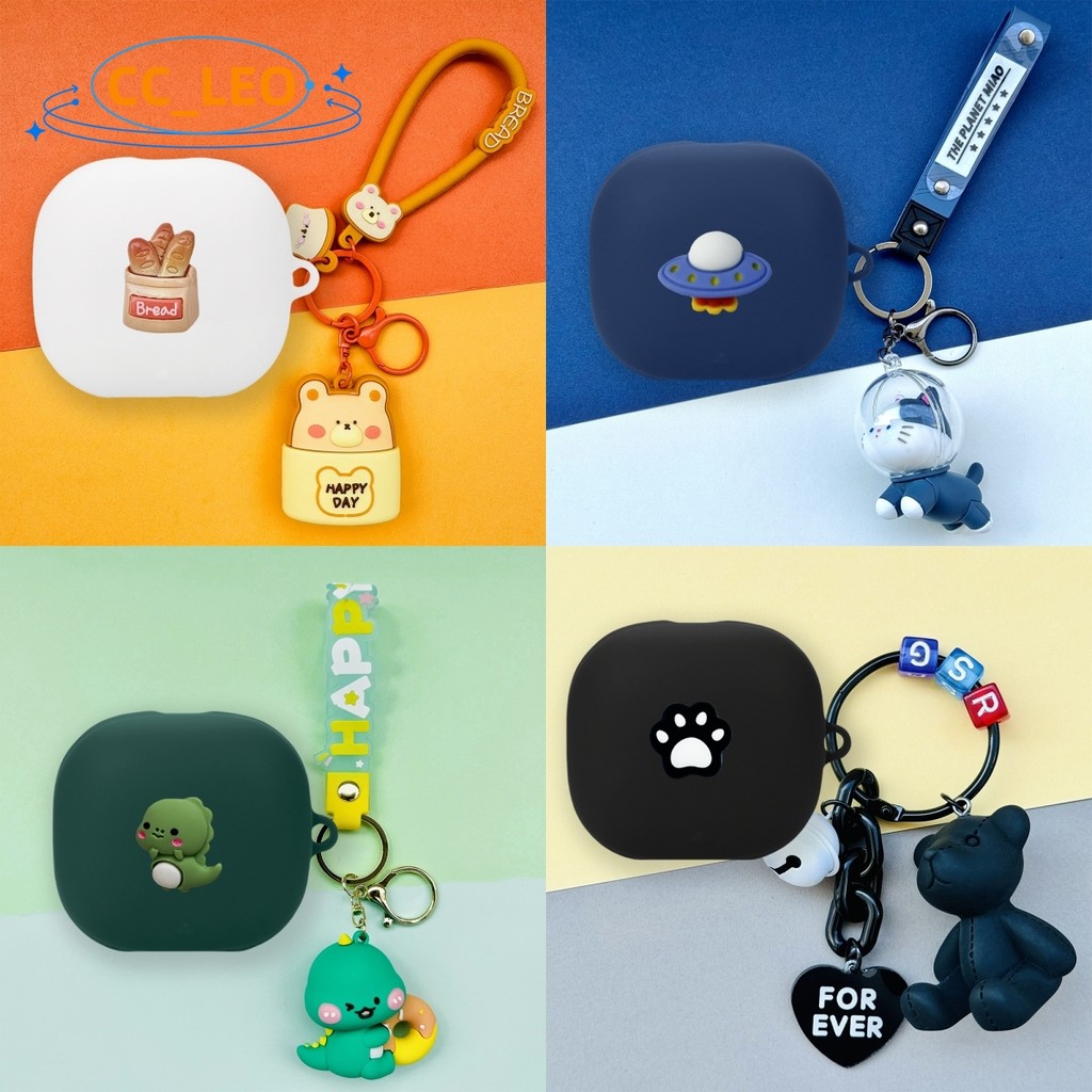 For Anker Soundcore Liberty 5 ANC Case Cartoon Toast Bear Keychain Pendant Silicone Soft Case Soundc