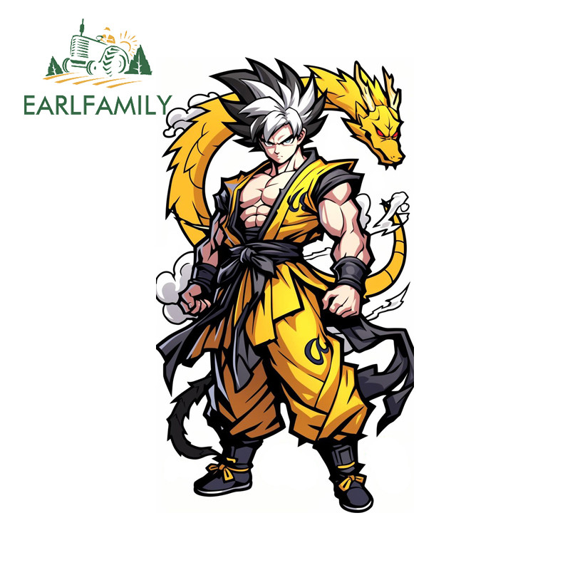 EARLFAMILY Dragon Ball สติกเกอร์รถแฟชั่น Occlusion Scratch Campervan Trunk ด้านหลังกระจกไวนิล Decal กันน้ําไวนิลรถ Wrap