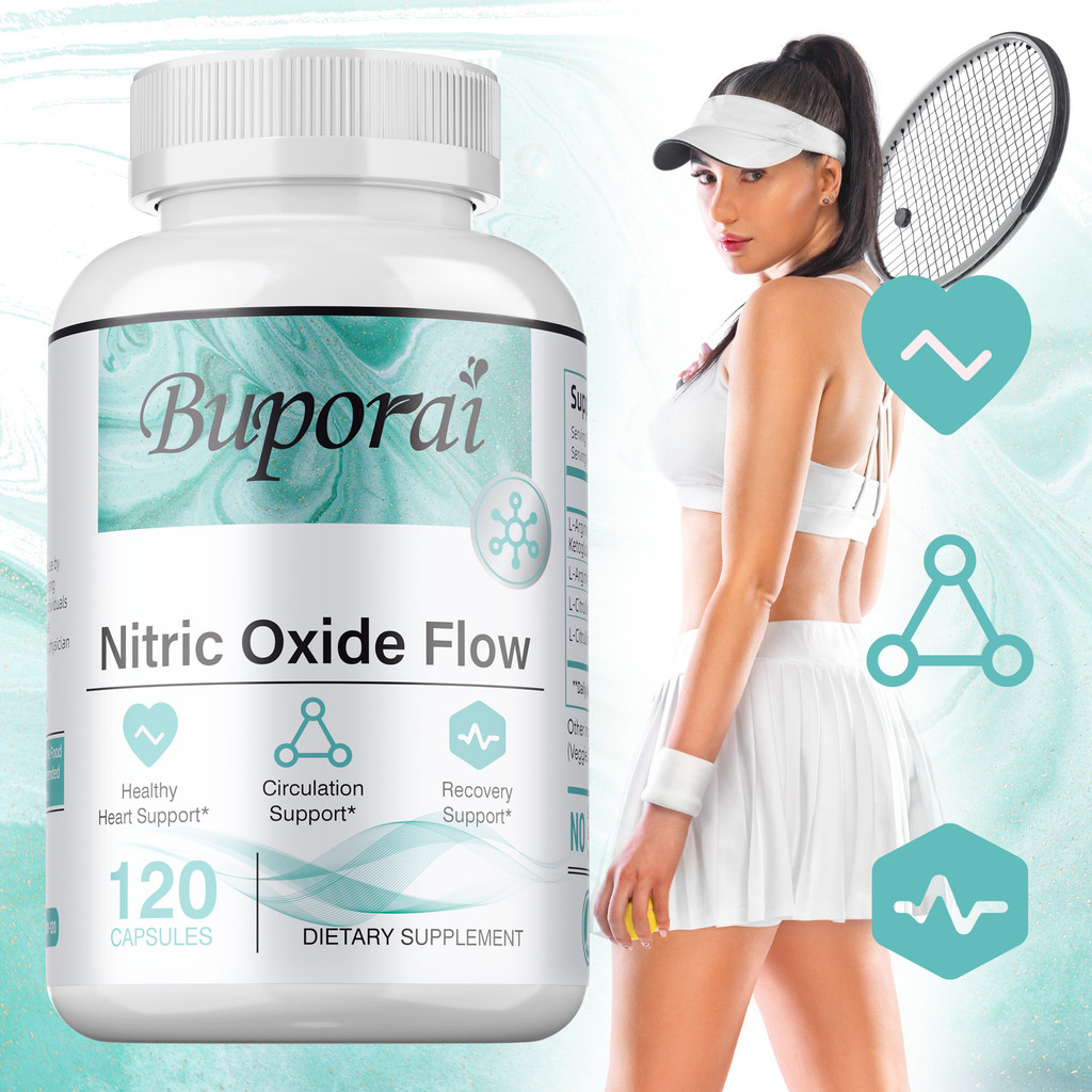 Nitric Oxide Booster Capsules พร้อม L-Arginine & L-Citrulline, Muscle Pump & Performance Support