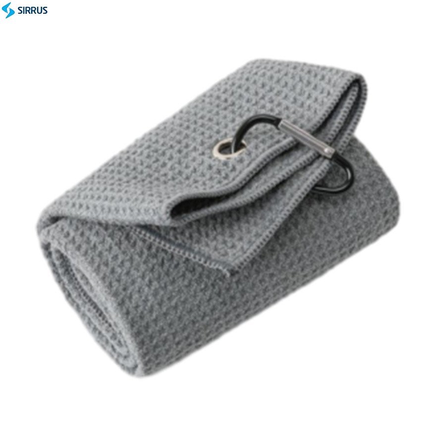 Microfiber cotton golf towel with hook sports towel Golf towel golfer clean towel 30*50cm
