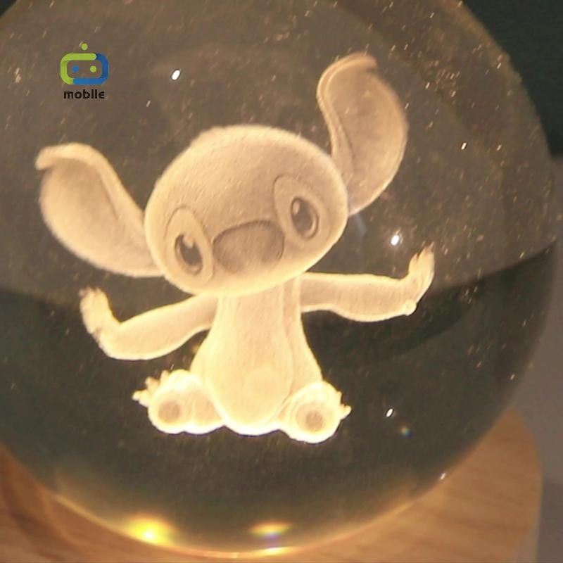 [maygood] 1 ชุดของขวัญวันเกิดเด็ก 6 ซม. 3D คริสตัลตกแต่ง Night Light Action Figure คริสตัล {TH} - รูปที่ 2