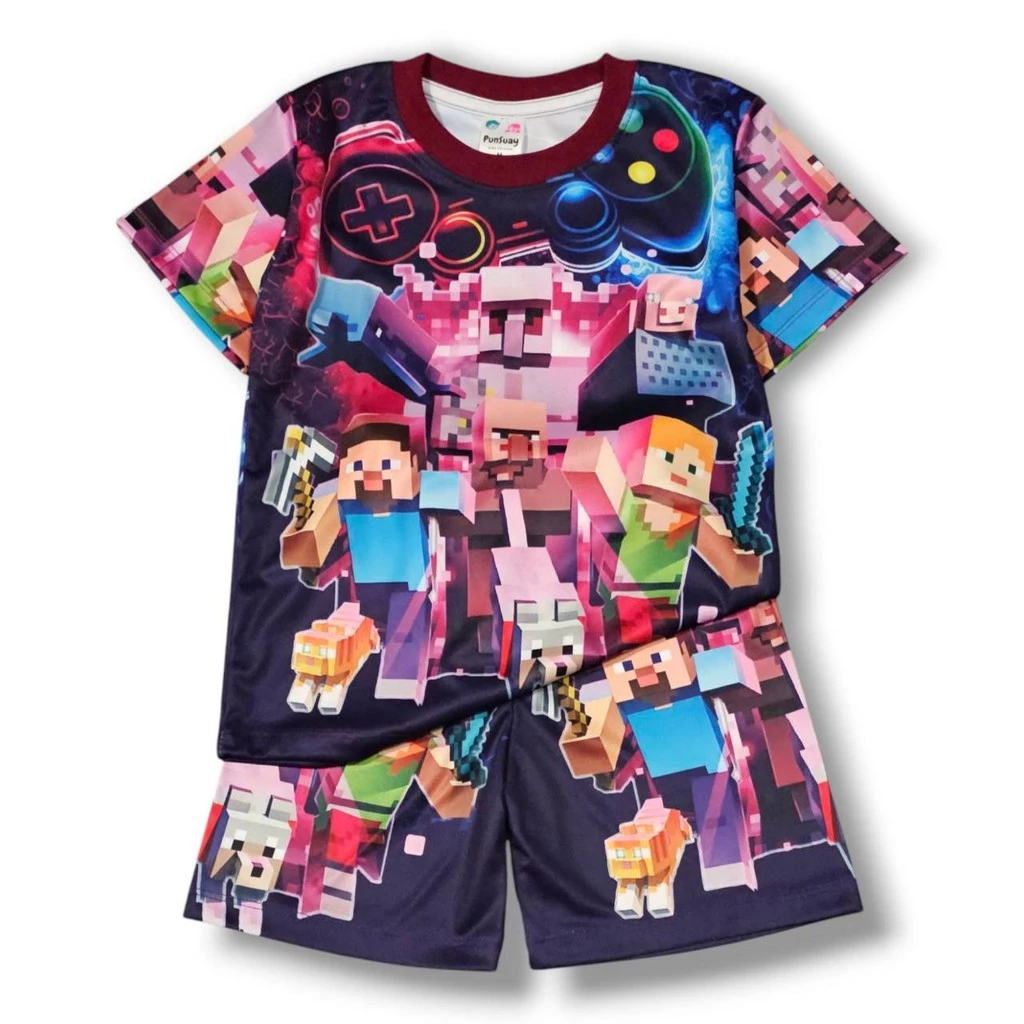 เสื้อผ้าเด็ก เสื้อแขนสั้น+กางเกงขาสั้น ลายเกมวิดิโอเกม เลโก้ thumbnail 3