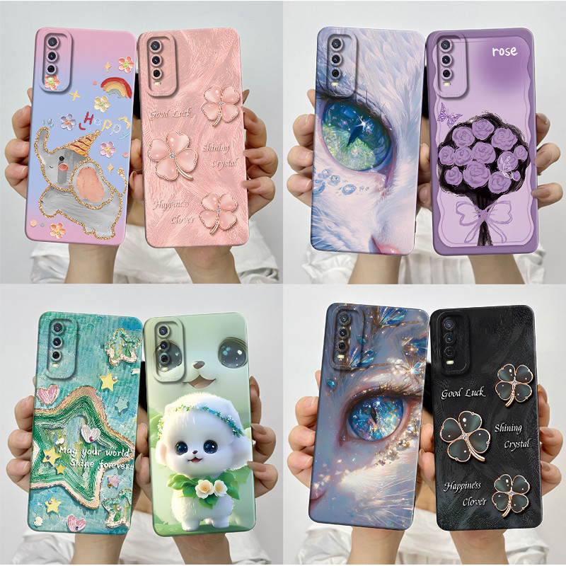 ปลอกสําหรับ Vivo Y20 Y20s Y20i Y20g Y20a Y11s Y12s Y12a V2026 V2033 V2042 เคสโทรศัพท์ความงามสวยผีเสื้อดอกไม้นุ่ม TPU ฝาครอบป้องกันกล้อง