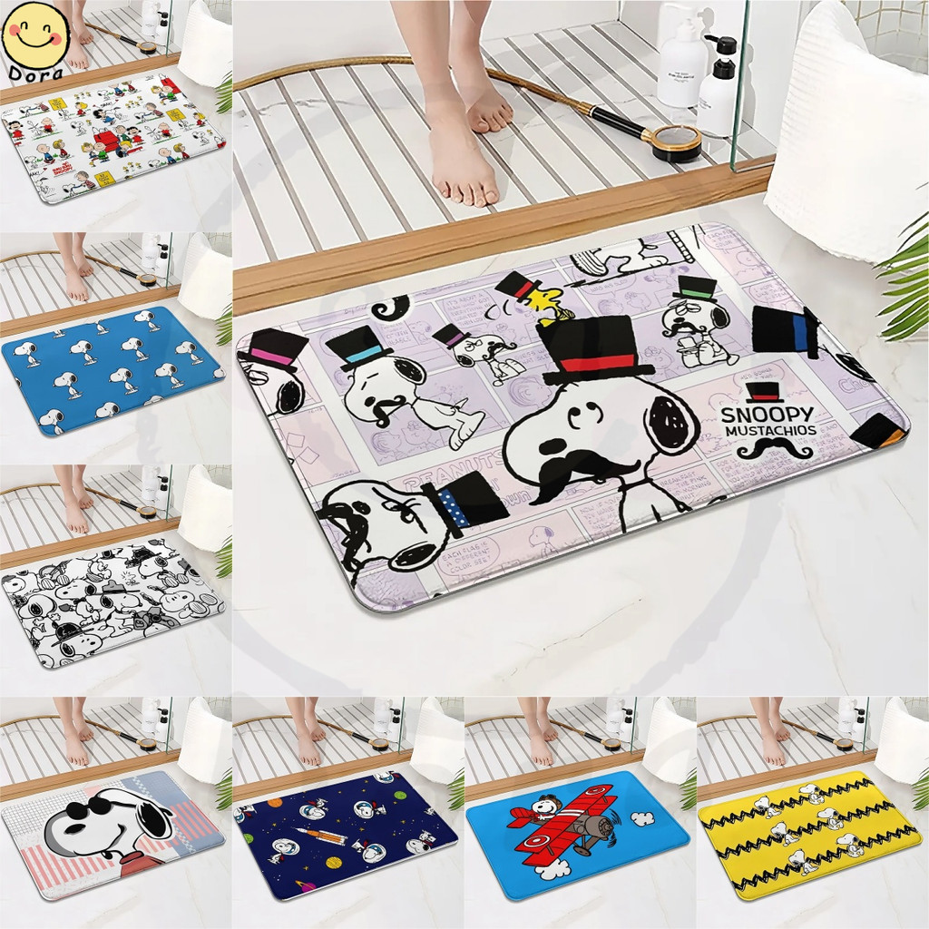 สนูปปี้ ห้องนอนพรมห้องน้ํา40*60ซม.(15.7*23.6ใน) ลื่นนุ่มแฟชั่นห้องน้ําห้องนอนแผ่นพื้นประตู