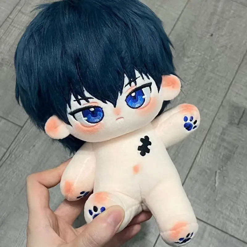 Stuffed 20cm Anime Blue Lock Isagi Yoichi Cosplay Plush Cotton Dolls With Skeleton Body Dress Up Toy