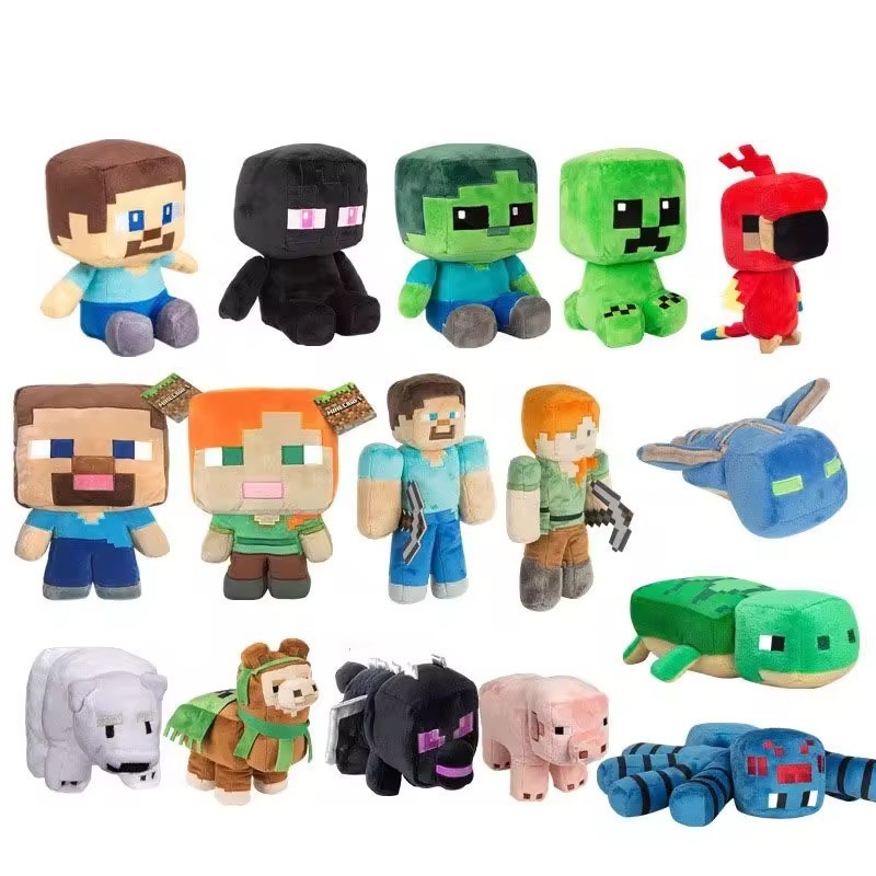 ของเล่นมายคราฟของเล่นตุ๊กตา Minecraft รุ่นใหม่ ตุ๊กตามายคราฟ Enderman Zombie Alex
