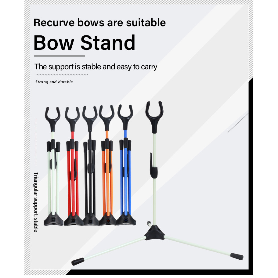 Recurve Bow Stand พับ OutdoorPortable Takedown ไฟเบอร์กลาสวงเล็บอุปกรณ์ปลา