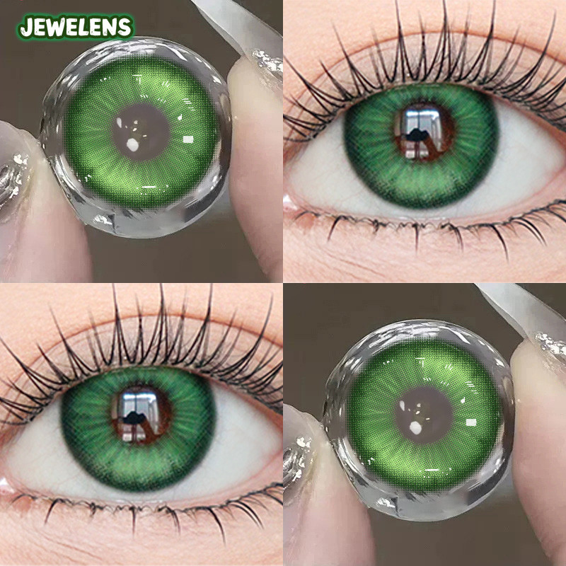 JeweLens 1 คู่คอสเพลย์สีเขียวคอนแทคเลนส์เลนส์นุ่มฮาโลวีน