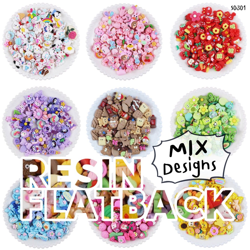 (แยกตามสี) เรซิ่น DIY พวงกุญแจ S0301 เรซิ่นการ์ตูน สําหรับเคสโทรศัพท์ ​เครื่องประดับ กิ๊บติดผม