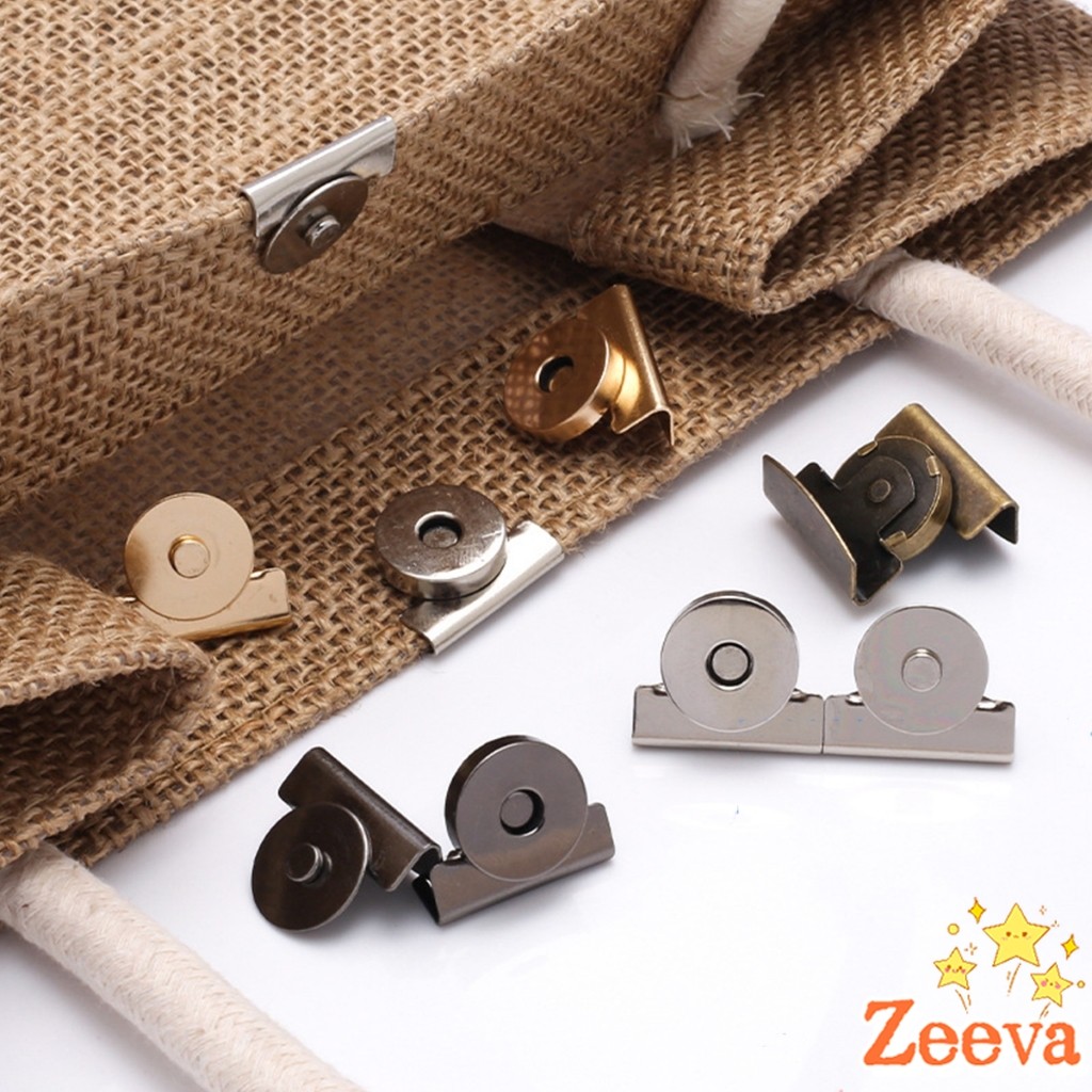 Zeeva กระดุมแม่เหล็ก DIY สำหรับติดกระเป๋า เสื้อผ้า งานหัตถกรรมต่างๆ ไม่ต้องเย็บ ไม่ต้องเจาะ 1 ชุด Bag Magnetic buckle