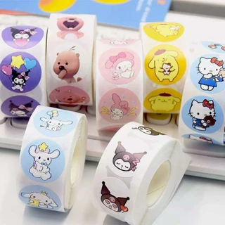 สติ๊กเกอร์ลายการ์ตูน สติ๊กเกอร์ขอบคุณ 500ดวง/ม้วน เส้นผ่าศูนย์กลาง2.5cm. ⭐️พร้อมส่ง⭐️C-1,C15