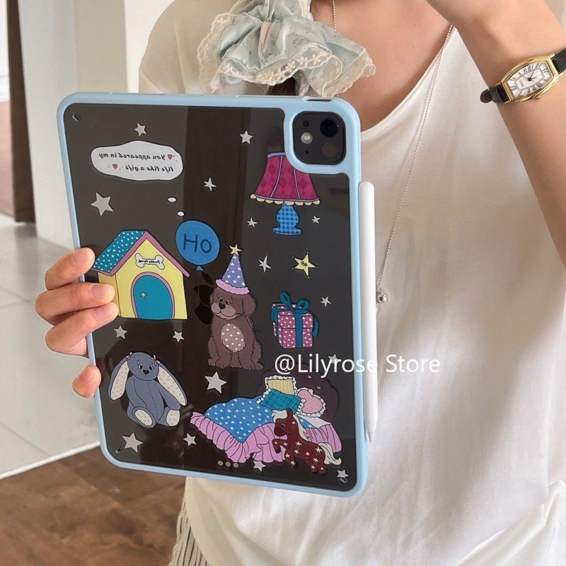 เคสสําหรับ iPad 7 8 9 10 13 นิ้ว 10.9 นิ้ว iPad Pro Air อะคริลิค 11 นิ้ว iPad Cover การ์ตูนเกาหลี