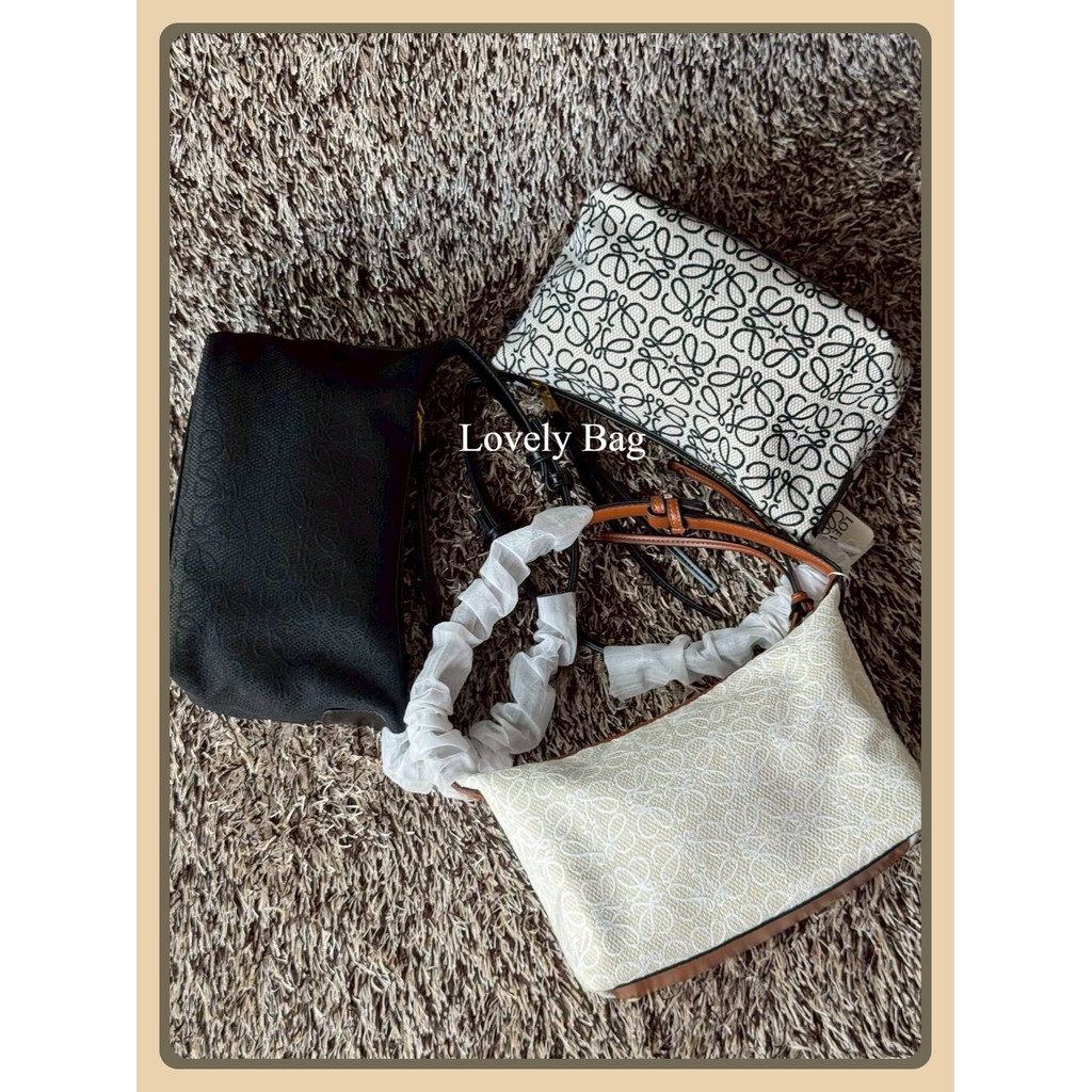 กระเป๋าถือผ้าทอลาย jacquard Lowe🔖 small cubi anagram bag กระเป๋าสไตล์มินิมอล 001