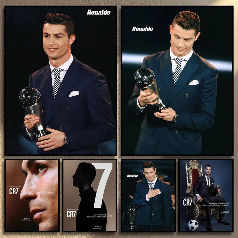 โปสเตอร์ RONALDOARTZ Ronaldo No. 7 เหมาะสําหรับพื้นที่ผู้ชายและผับ