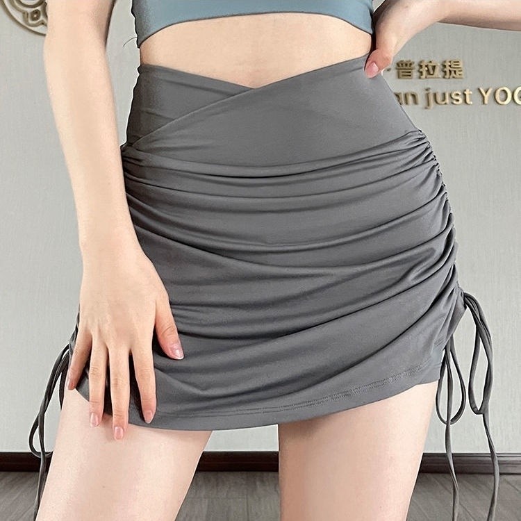 กระโปรงสั้นเทนนิสโยคะวิ่ง Anti-Exposure ฟิตเนส Culottes เอวสูง Quick-Drying หญิง-ee25 YOGM