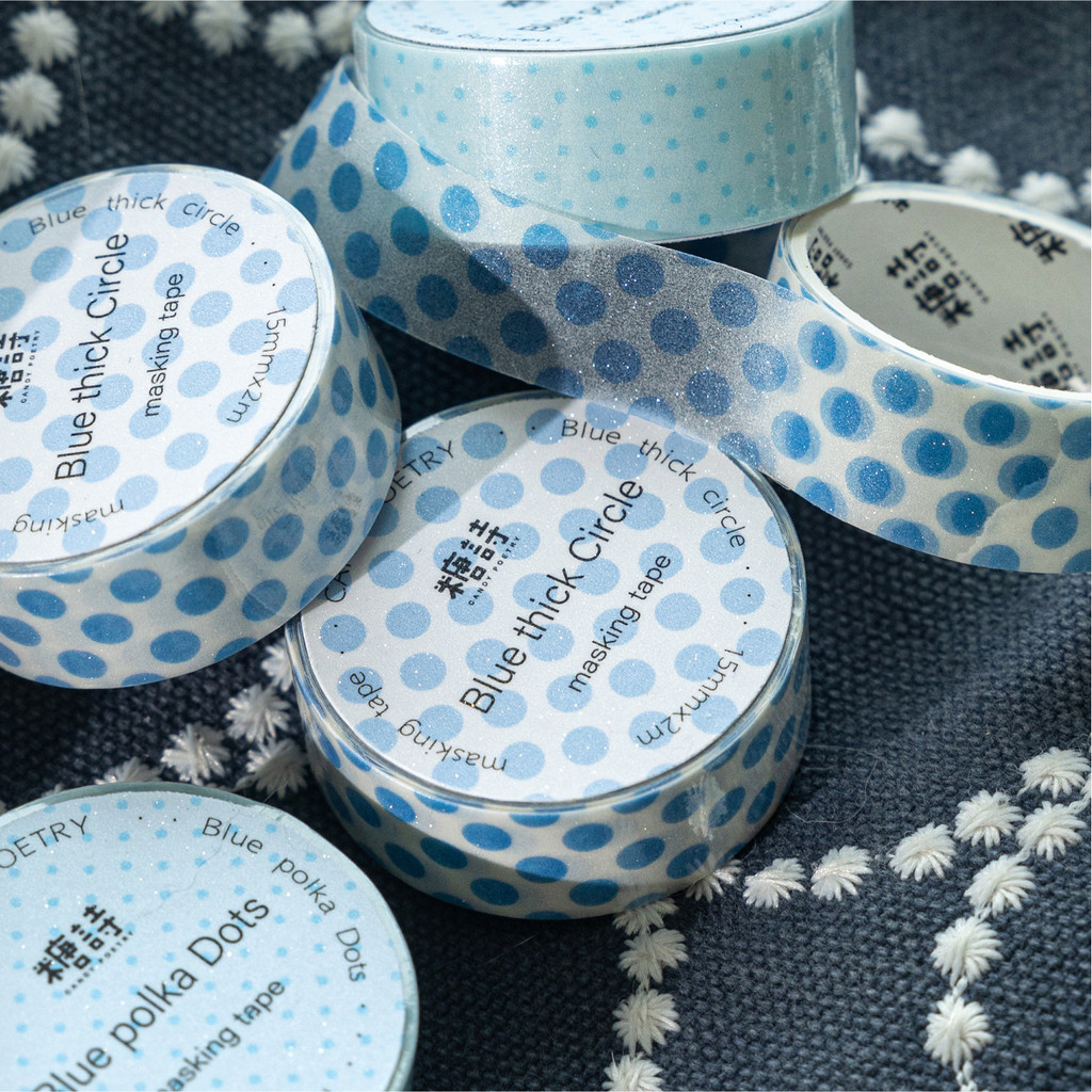 ไดลี่|Simple Polka Dot Basic กระพริบเทปทรายที่มีสีสัน Candy Island All-Match วัสดุสติกเกอร์เด็กคู่มือภูมิทัศน์ diy ตกแต่ง Collage คู่มือสติกเกอร์