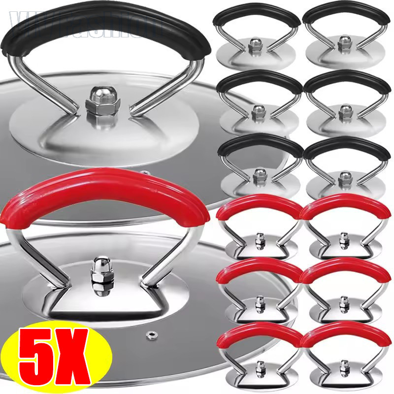 1/3/5PCS ที่จับฝาหม้อสแตนเลส ABS - ลูกบิดด้ามจับสากล - ฝาครอบฝาปิดเครื่องครัวป้องกันน้ําร้อนลวก - เปลี่ยน ทนความร้อน